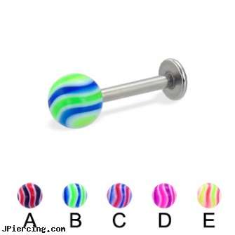 Wave ball labret, 14 ga, tongue ring balls, belly button ring balls, ball and cock ring, what is labret, magnetic labret