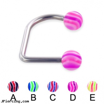 Wave ball lip hugger, 14 ga, ball and cock ring, adult cock and ball rings, belly ring balls, non piercing nipple huggers, oklahoma body piercing
