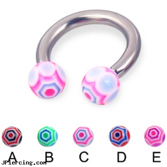 Web ball titanium horseshoe barbell, 10 ga, captive ball, belly ring balls, silicone cock ring with balls, belly ring titanium internally threaded, titanium body jewelery