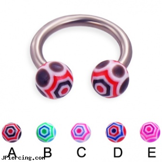 Web ball titanium horseshoe barbell, 12 ga, labret replacement balls, silicone cock ring with balls, barbell balls, titanium ear jewelry, 29mm titanium barbell