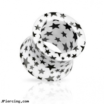 White acrylic star tunnel, white tounge piercing, white gold belly rings, white gold nose pin, acrylic bead rings, uv acrylic body jewellery canada