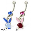 Pink playboy bunny belly button ring