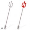 Pitchfork industrial straight barbell with cylinder end, 14 ga