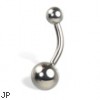 Plain belly button ring, 12 ga