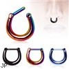 Plain Style Surgical Steel Septum Clicker Ring - 14G