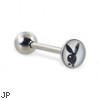 Playboy Bunny logo straight barbell, 14 ga