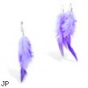 Purple Feather Belly Ring and Earring Set