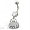 Purse belly button ring