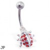 Red jeweled ladybug belly ring