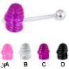 Ribbed penis tongue ring, 12, 14, or 16 ga