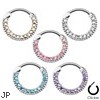 Round Paved Gems Surgical Steel Septum Clicker