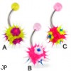 Silicone koosh ball with dots belly button ring