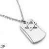 Silver alloy necklace with david's star dog tag pendant