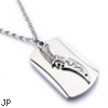 Silver alloy necklace with knife dog tag pendant