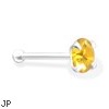 Silver Nose Bone with Citron CZ