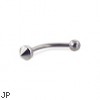 Single ball-cone curved barbell, 16 ga