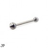 Single ball-cone straight barbell, 16 ga