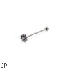 Single flower cone long barbell (industrial barbell), 16 ga