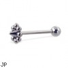 Single flower cone straight barbell, 16 ga