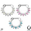 Single Line Pronged Gems Surgical Steel Septum Clicker