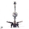 Skull and guns belly ring