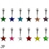 Small jeweled star belly ring