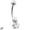 Small jeweled teddy bear belly ring