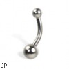 Small plain belly button ring, 12 ga