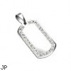 Small Size 316L Stainless Steel Gem Paved Dog Tag