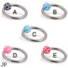 Soccer ball captive bead ring, 14 ga