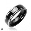 Solid Titanium Black Band with Double Stripe Ring