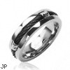 Solid Titanium with Black Chain Design Ring