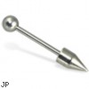 Spike and ball straight barbell, 14 ga