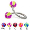 Spiral barbell with balloon balls, 14 ga