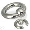 Spring ball captive bead ring, 4 ga