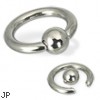 Spring ball captive bead ring, 8 ga