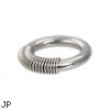 Spring wire captive ring, 8 ga