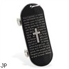 Stainless steel black coated skateboard pendant with religious writing