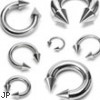 Stainless steel circular (horseshoe) barbell with cones, 2 ga