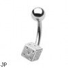 Stainless steel dice belly ring