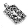 Stainless Steel Medieval Fleur De Lis Cast Dog Tag Pendant