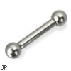 Stainless steel straight barbell, 8 ga