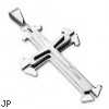 Stainless Steel Three Trier Concept Cross Pendant