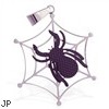 Stainless steel web pendant with black colored spider