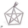 Stainless steel wiccan star pendant