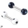 Star ball straight barbell, 14 ga