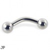 Steel ball curved barbell, 10 ga