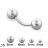 Steel Ball Curved Barbell, 14 Ga