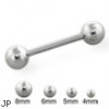 Steel Ball Straight Barbell, 14 Ga