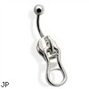 Steel Belly Ring with ZIpper